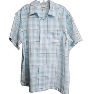 Haggar Men's Short Sleeve Button Down Size L